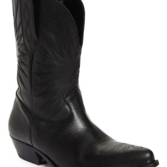 Golden Goose Low Wish Star Leather Cowboy Boots (ALL BLACK) US10/EU40 - Picture 1 of 9